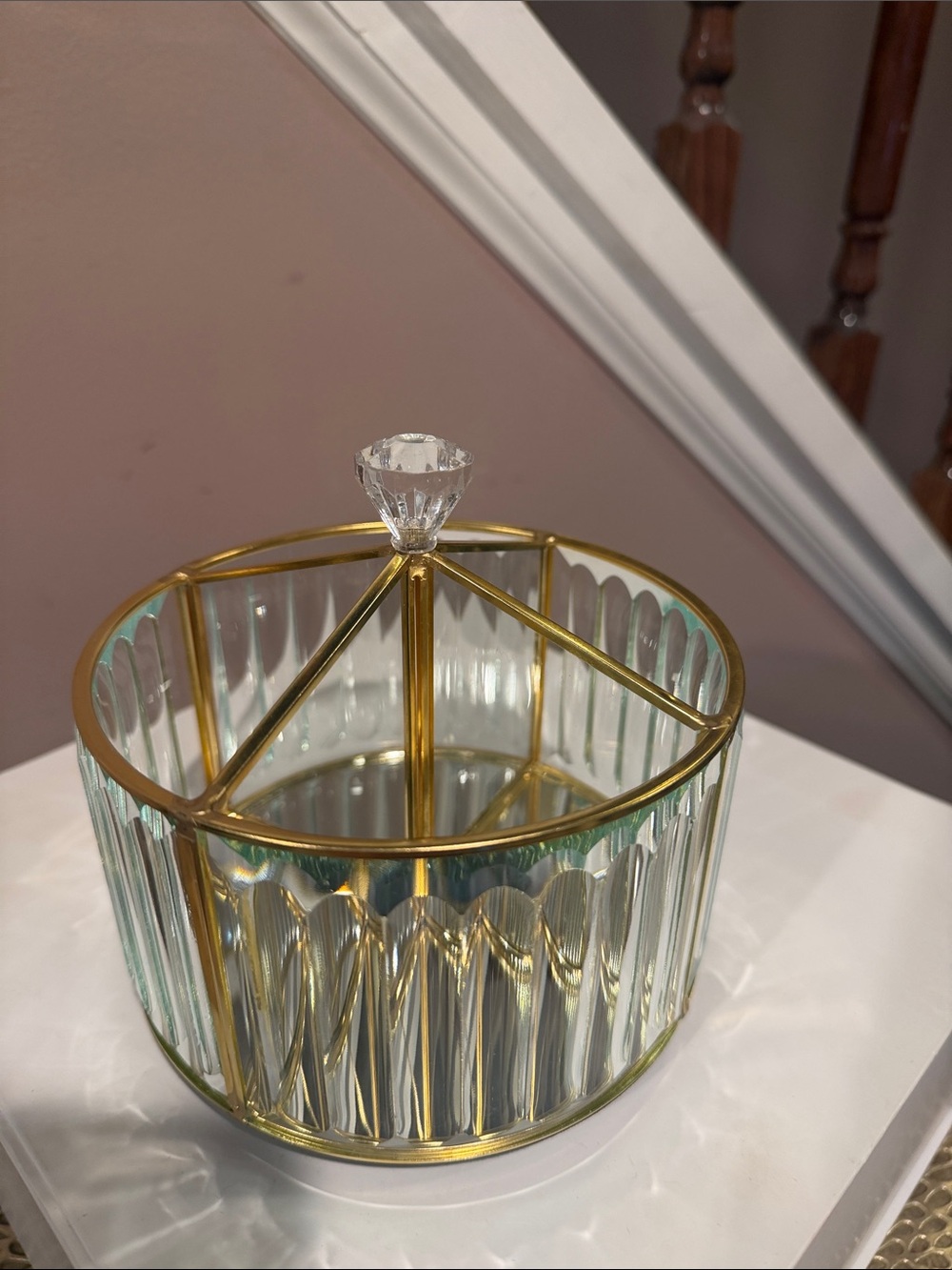 Acrylic and Gold-tone Decorative Vanity, Bath, Home Office Rotating Organizer - Picture 5 of 10